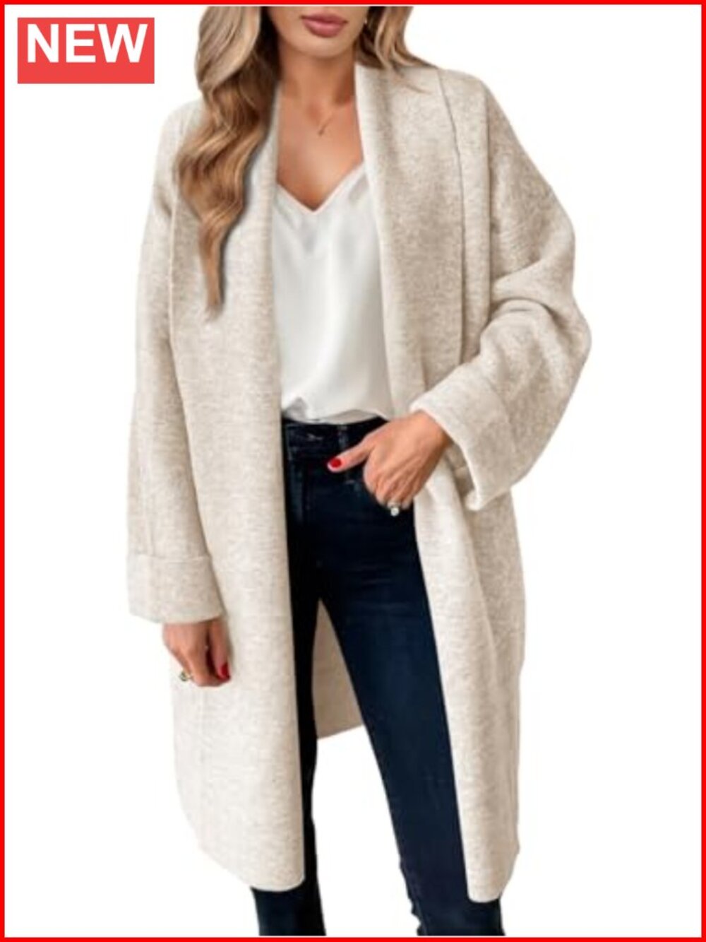 Women's Chunky Knit Oversized Long Cardigan Coatigan Jacket